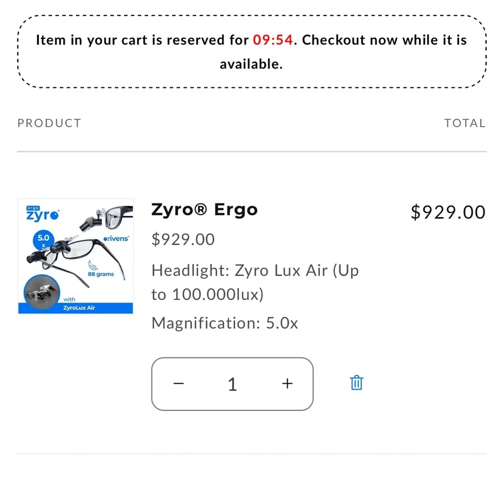 Orivens Ergo Zyro dental loupes 5.0x